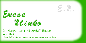 emese mlinko business card